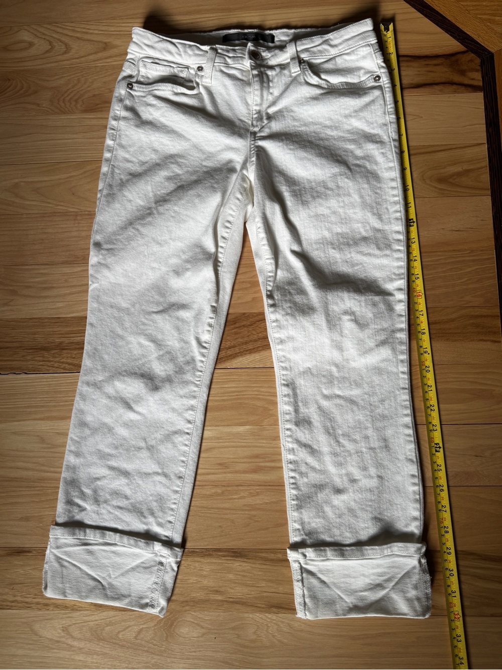 Joe's Jeans Straight-Leg White Rolled-Cuff Jeans
